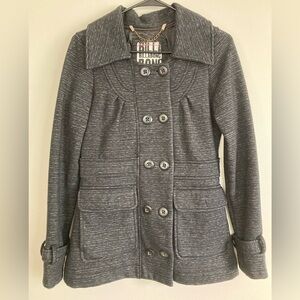 Billabong Black Pea Coat with Structured Design